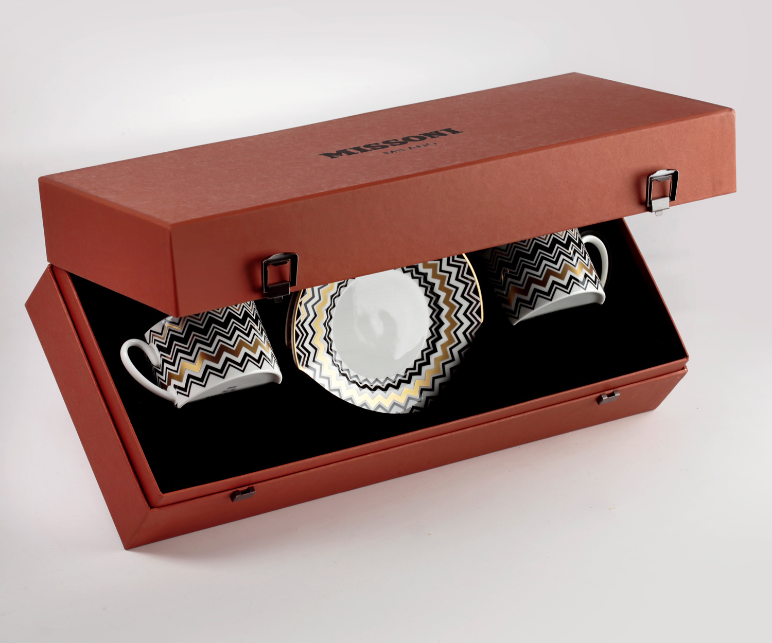Missoni Zig Zag gold Kaffeetassen 2er-Set im Geschenkkarton