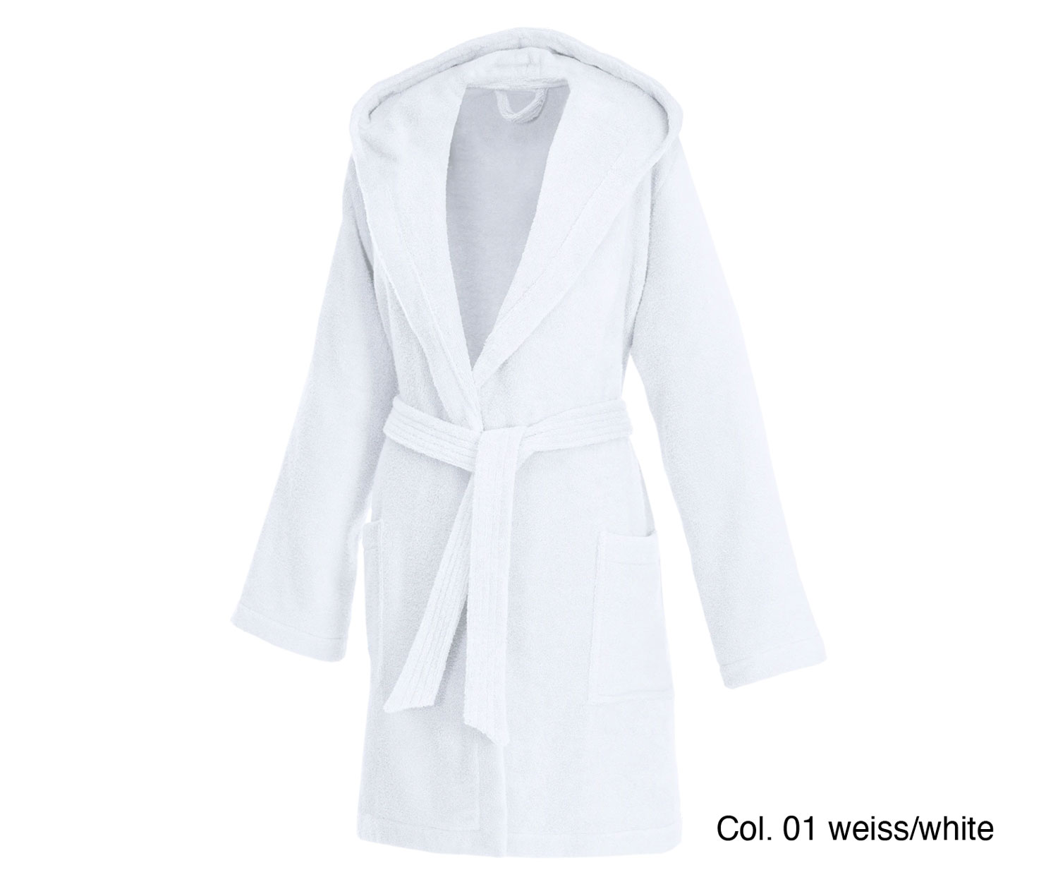 Weseta_Dreamflor_Kapuzenmantel_kurz_01_weiss Weseta DREAMFLOR Bademantel kurz mit Kapuze