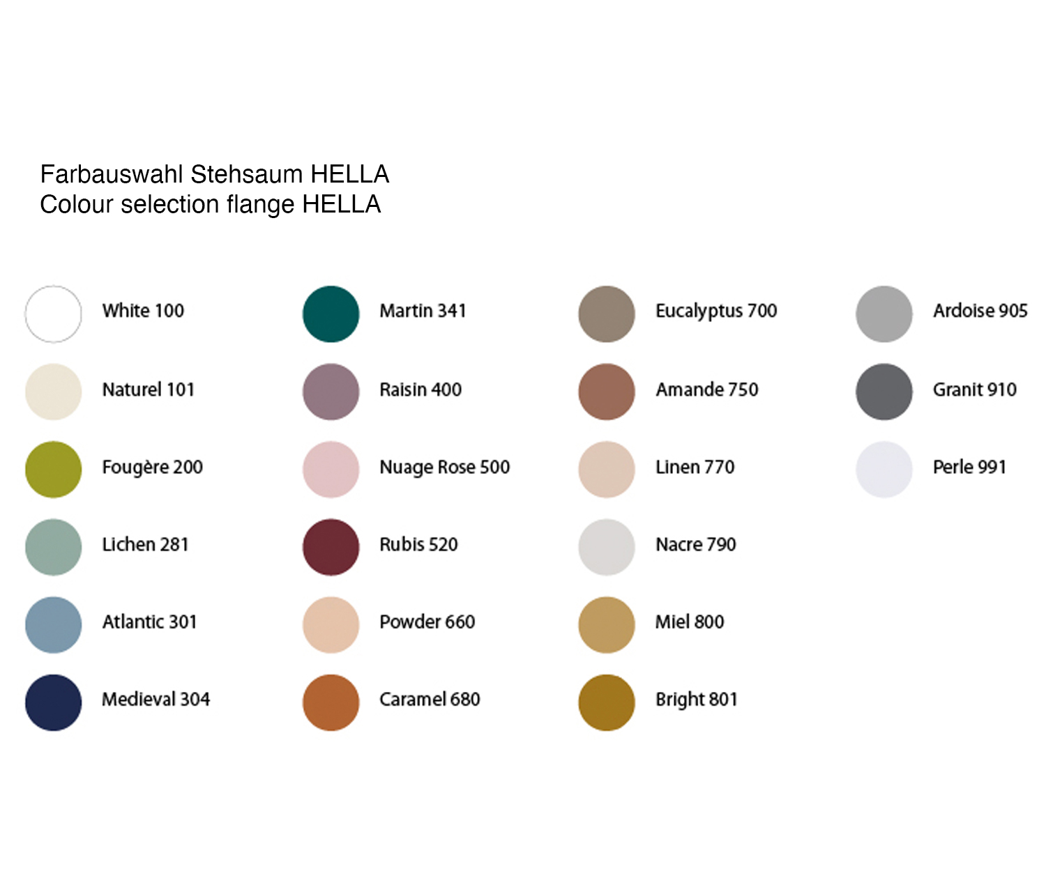 De-Lemos-Hella-Farbkarte-2 HELLA - Perkal/Satin Bettwäsche 700 TC - Farbauswahl