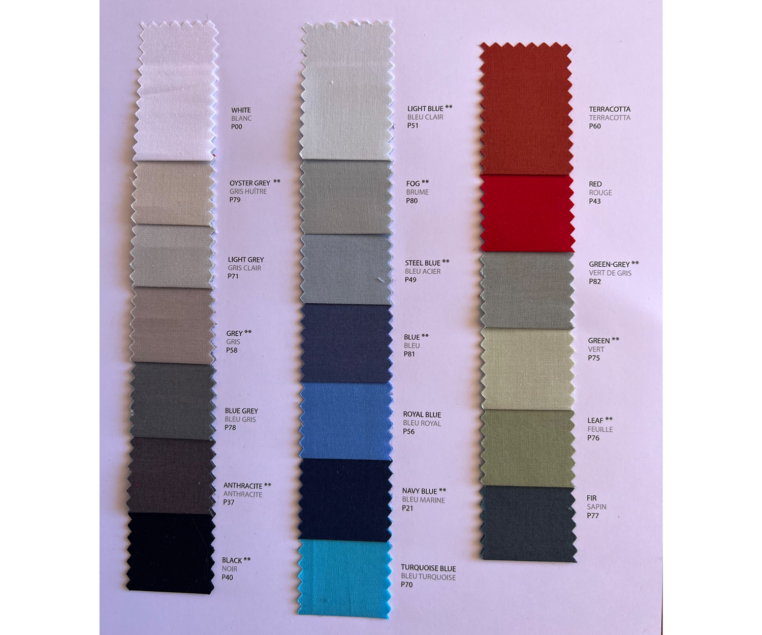 Aigredoux Farbpalette Perkal