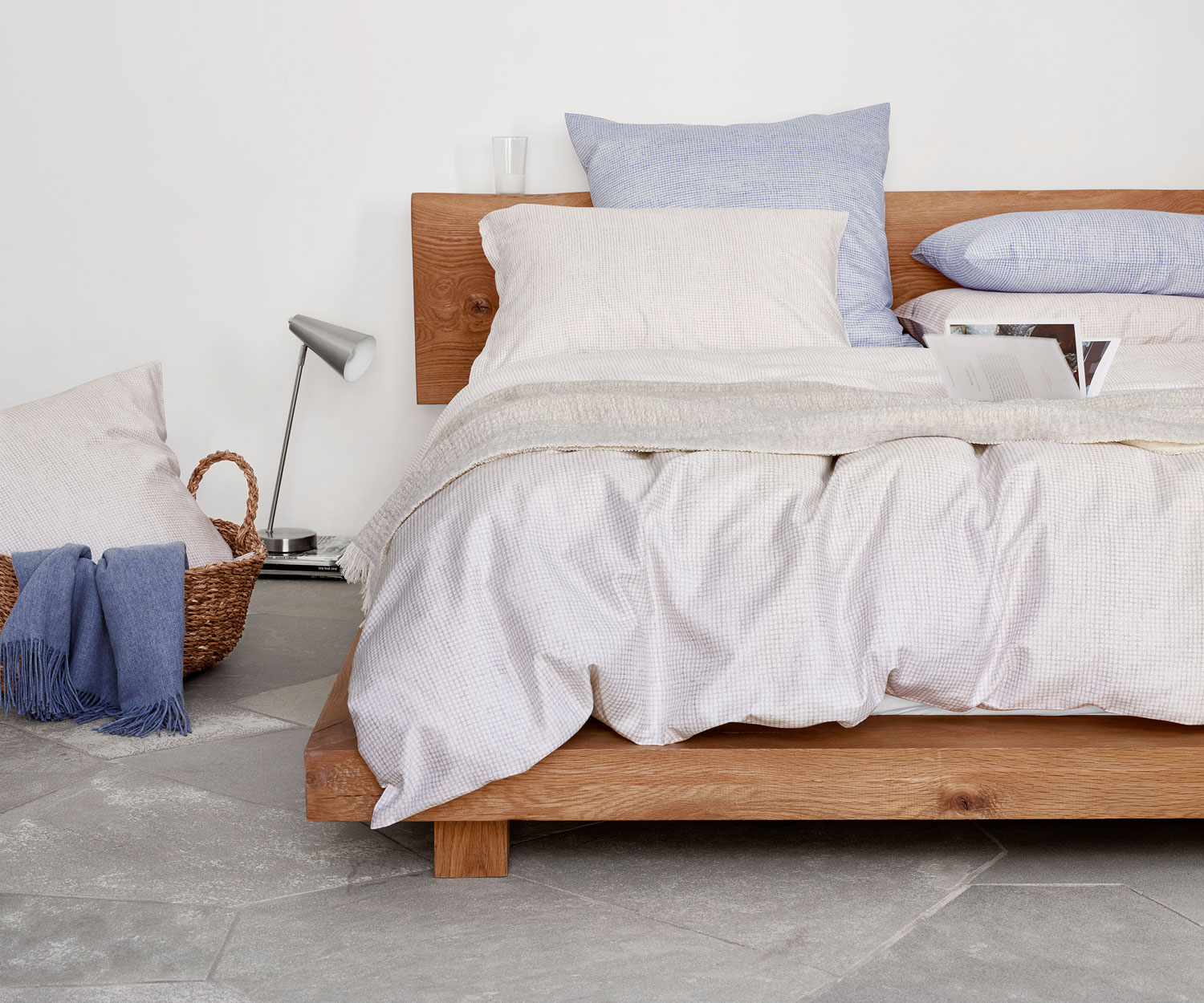 Schlossberg Bettwäsche PHIL BLEU/BEIGE - Satin Noblesse