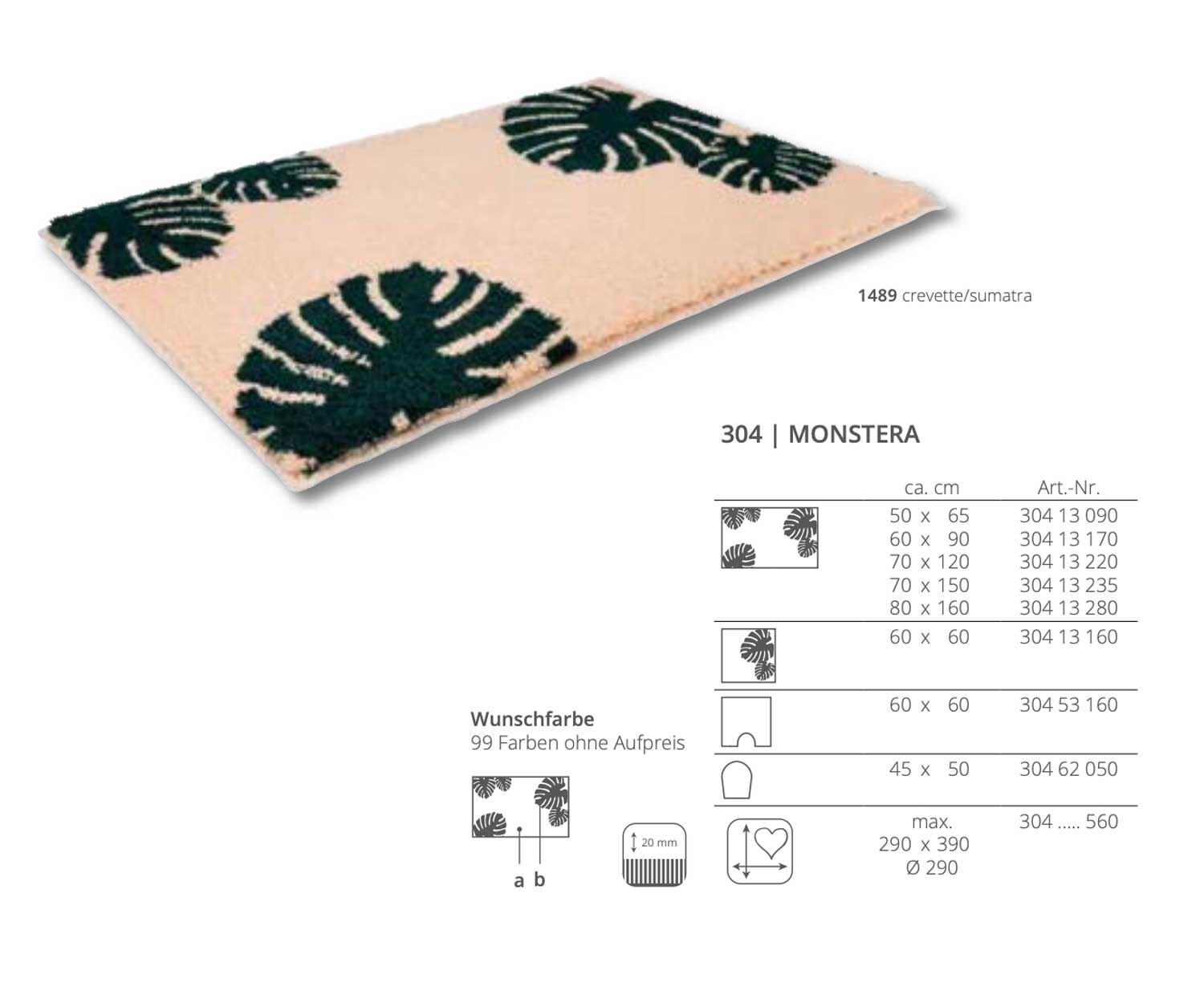 Rhomtuft Badteppich Monstera