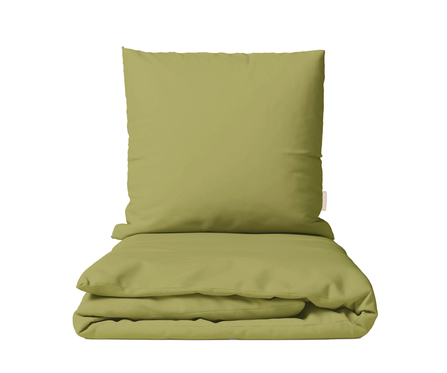 MOMM Organic Satin Uni Bettwäsche - naturgrün