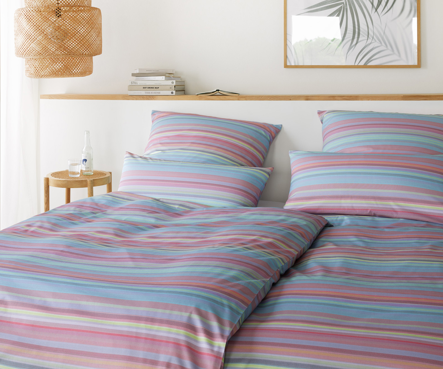 Elegante FACET Bettwäsche Flieder Pink gestreift