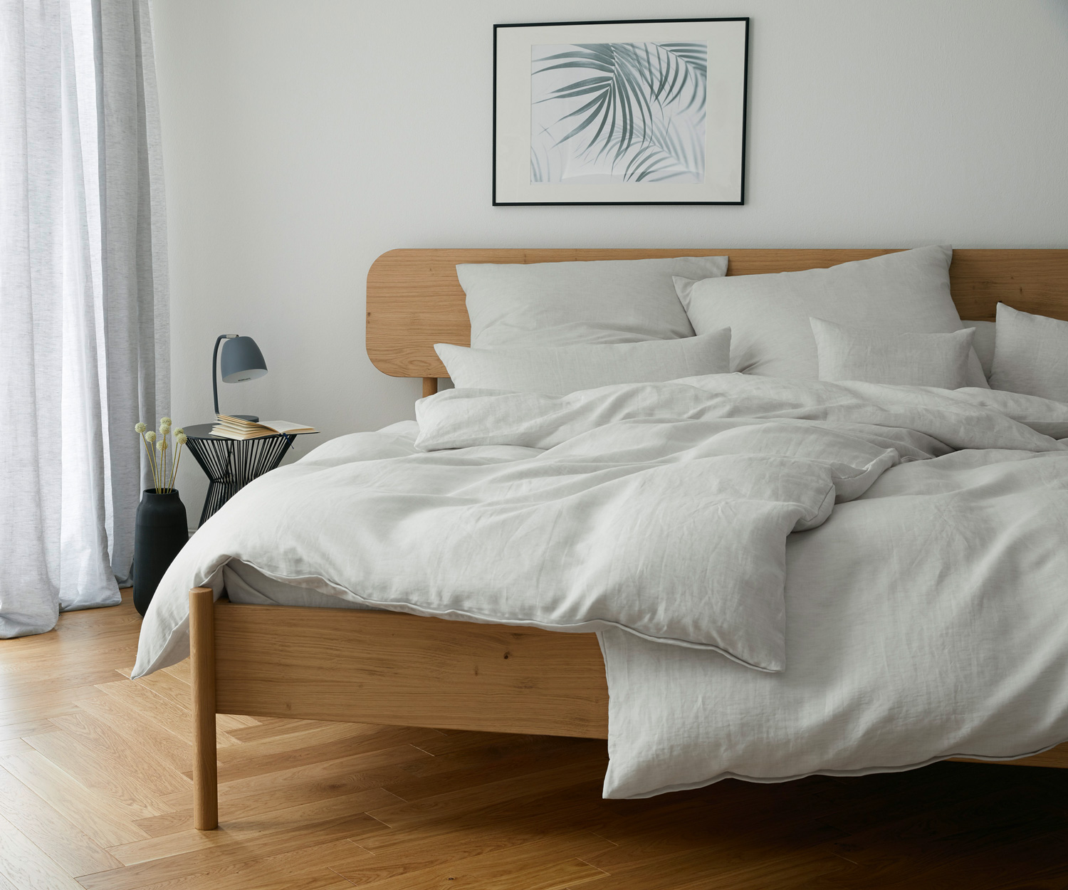 Elegante BREEZE Bettwäsche Halbleinen - kreide