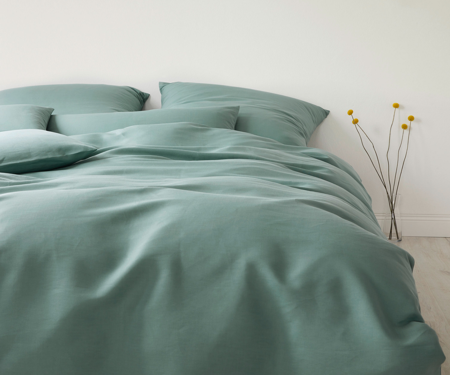 Elegante BREEZE Bettwäsche Halbleinen - Salbei