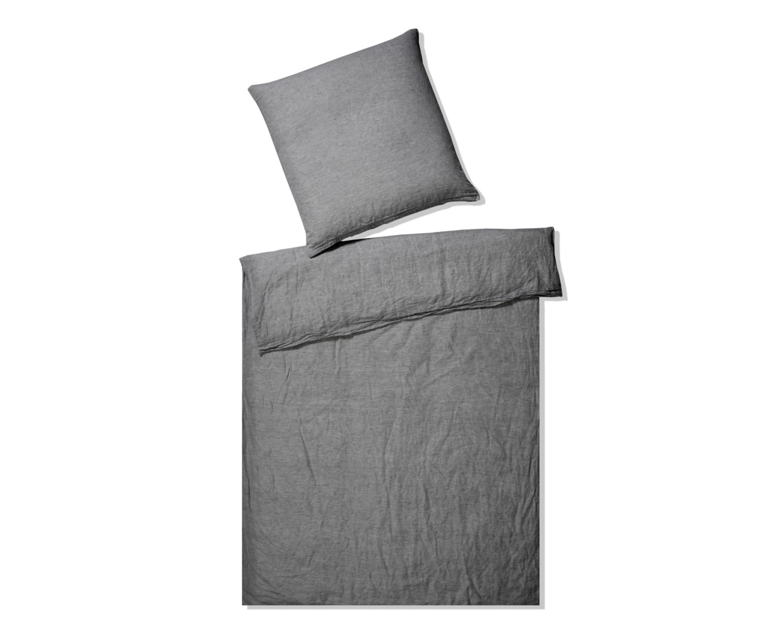 Elegante BREEZE Bettwäsche Halbleinen - dunkelgrau
