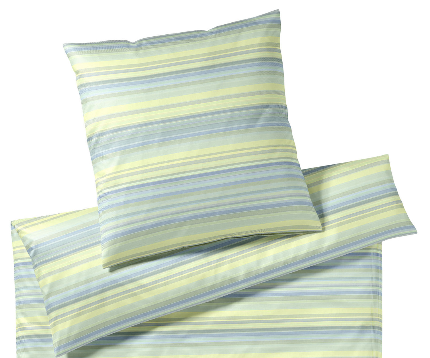 Elegante FACET Bettwäsche Limetten Grün gestreift