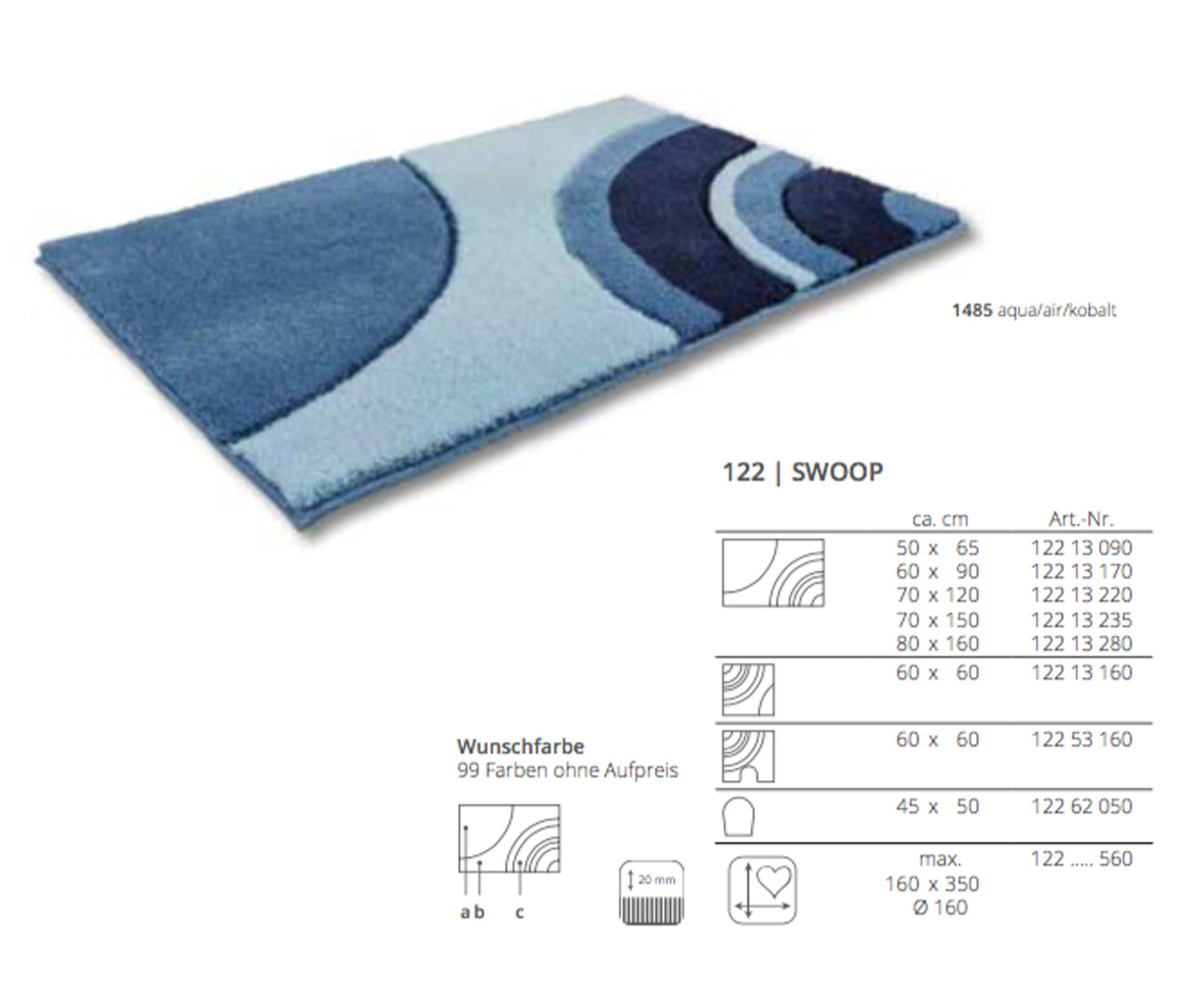 Rhomtuft Badteppich SWOOP - Details