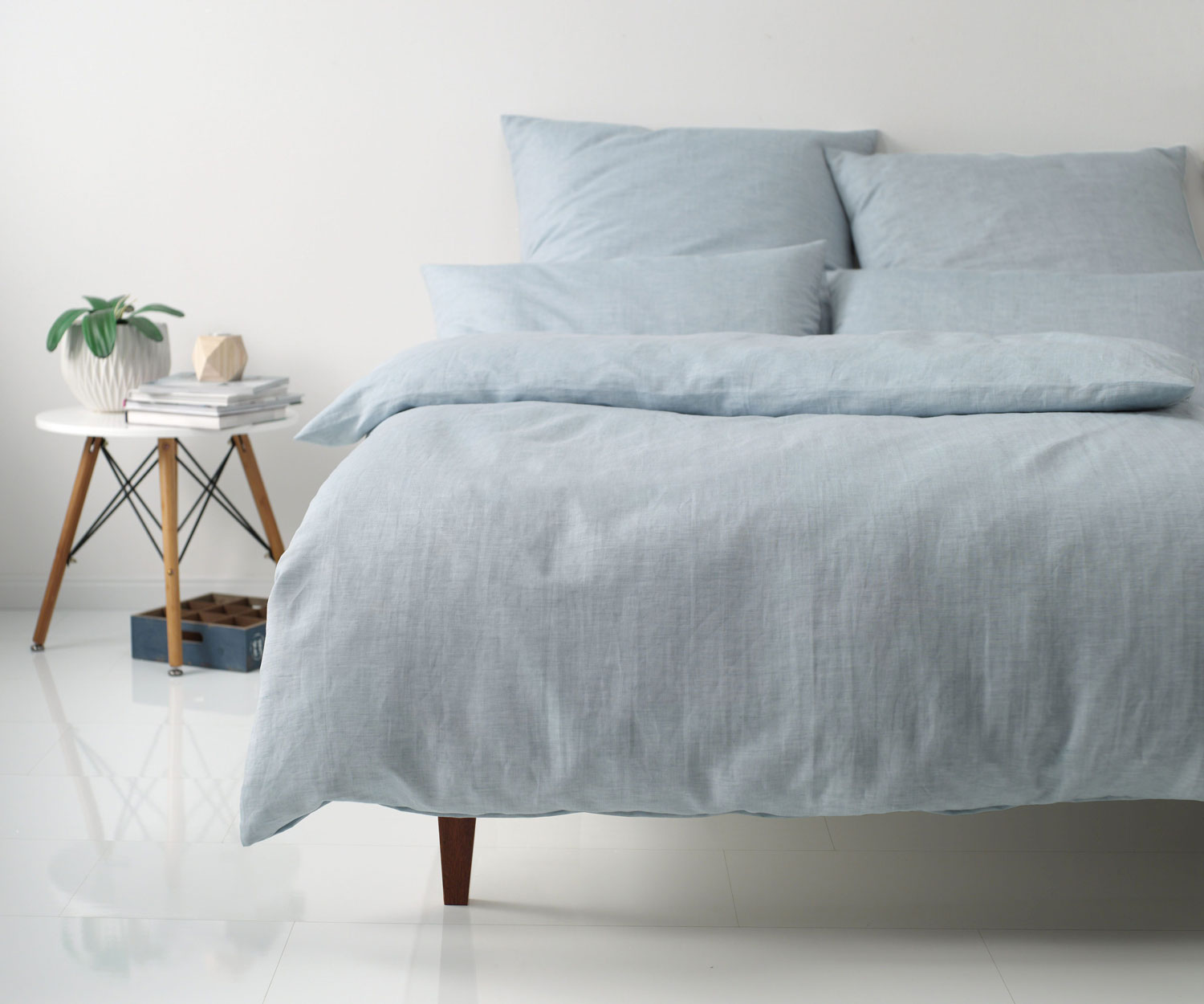 Elegante PURE Bettwäsche Reinleinen - aqua