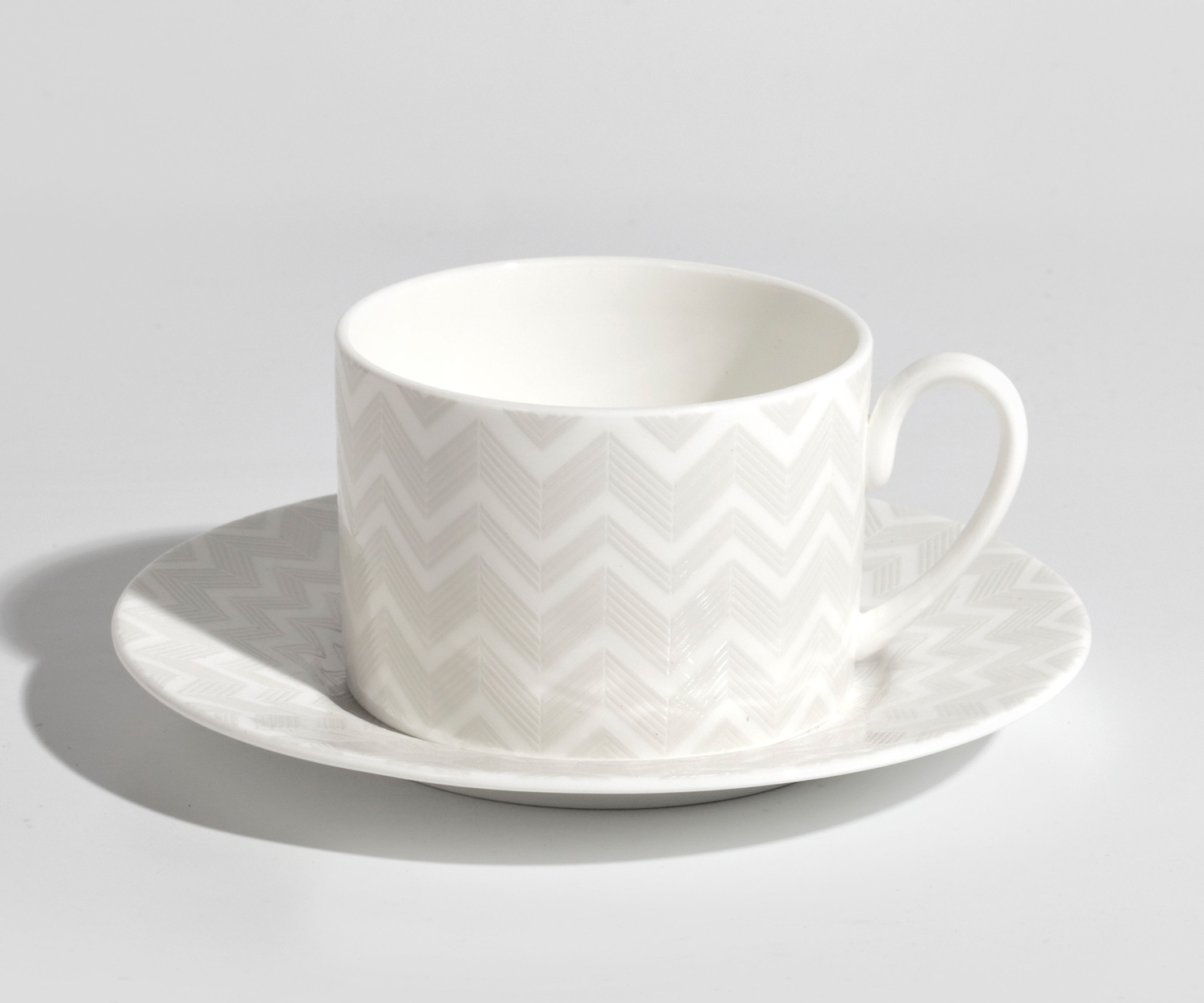 ZIG-ZAG-WHITE_Tea-Cup-with-saucer-Tazza Missoni Zig Zag white Kaffeetassen
