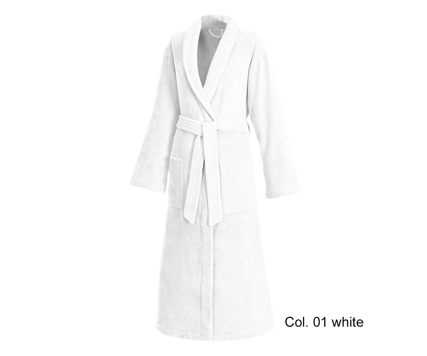 Weseta Bademantel PURO mit Schalkragen col. 01 white