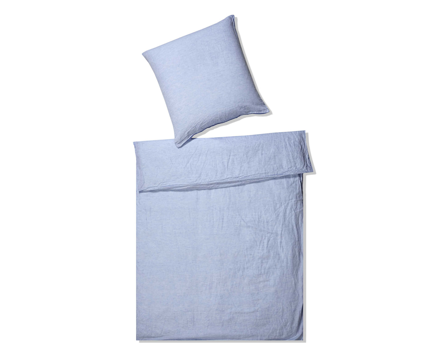 Elegante BREEZE Bettwäsche Halbleinen - hellblau