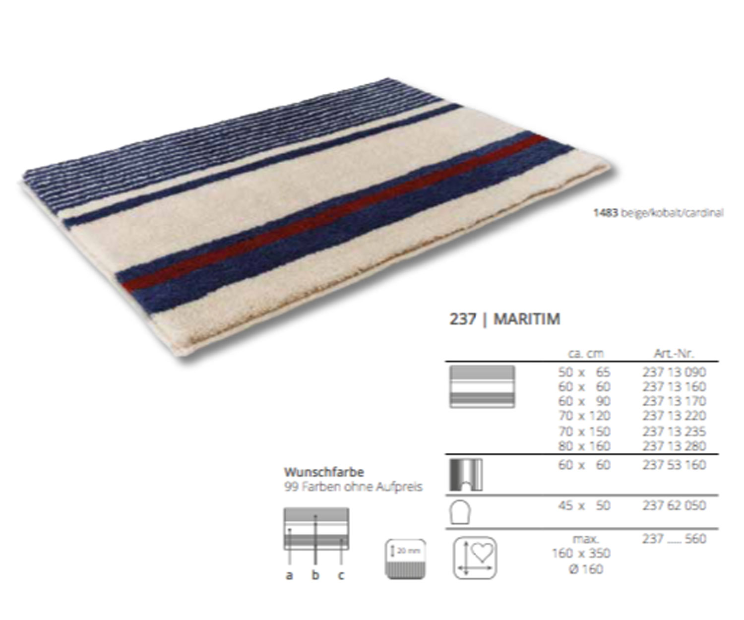 Rhomtuft MARITIM Badteppich - Details
