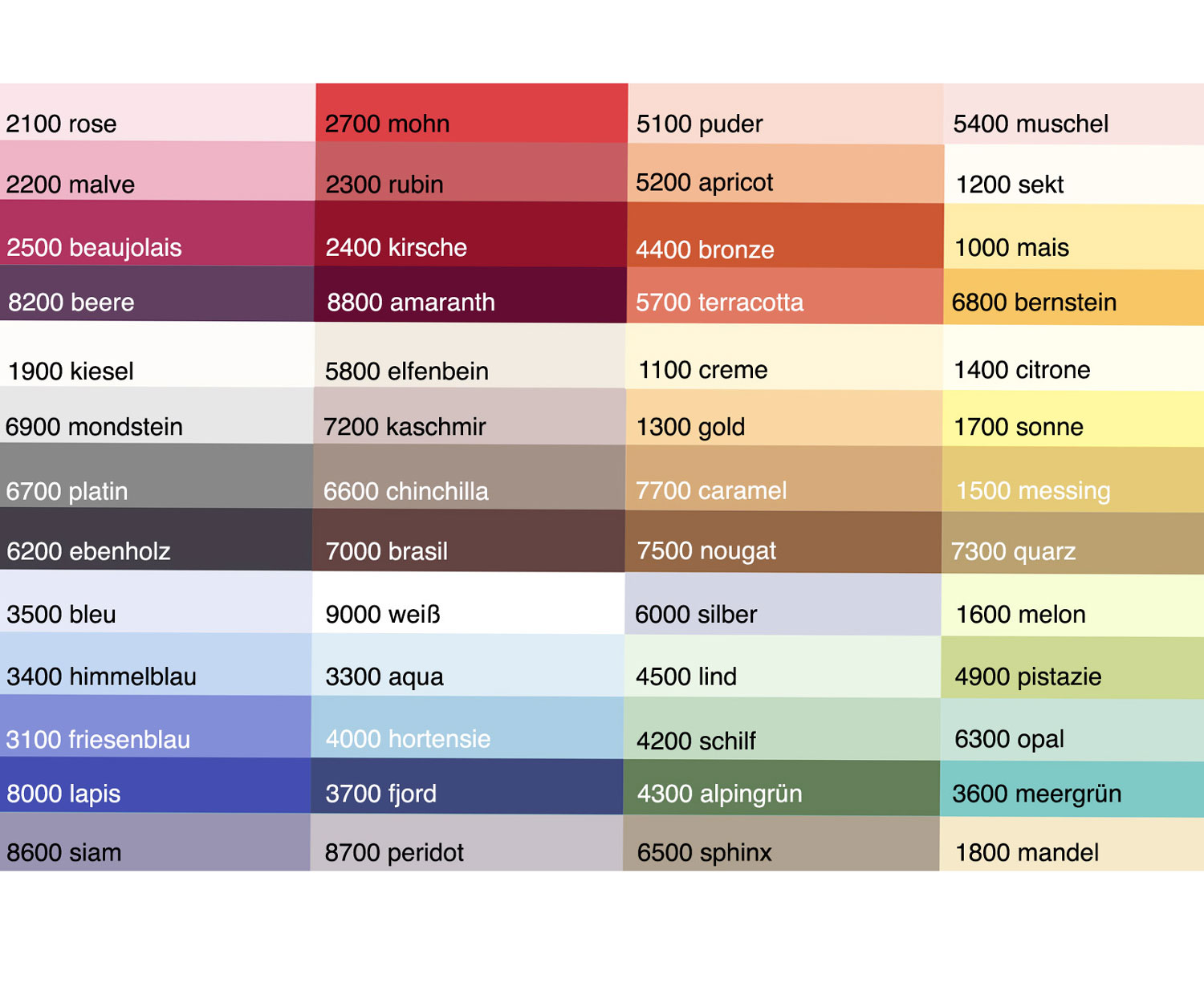 Graser-Bettwaesche-Farbkauswahl-Satin Graser Farbkarte Feinsatin