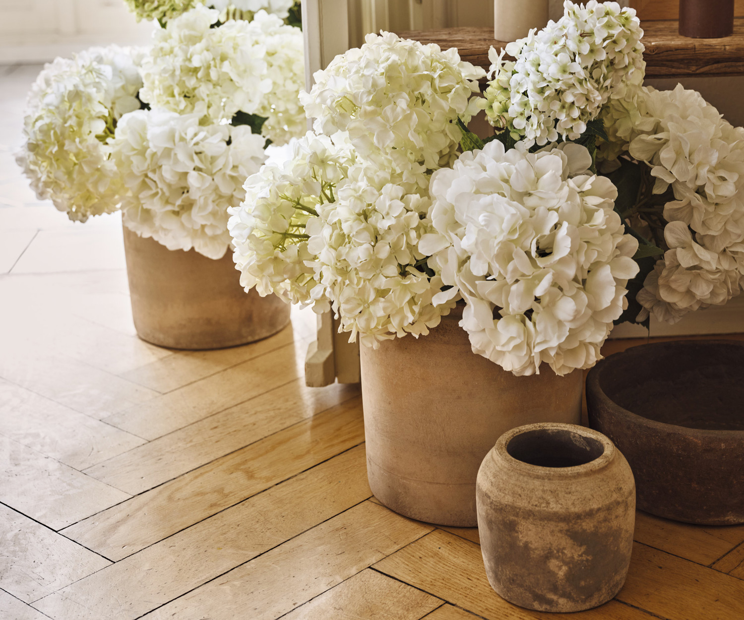 Schlossberg HORTENSIA blanc Satin – Opulente Blütenpracht für stilvolle Nächte