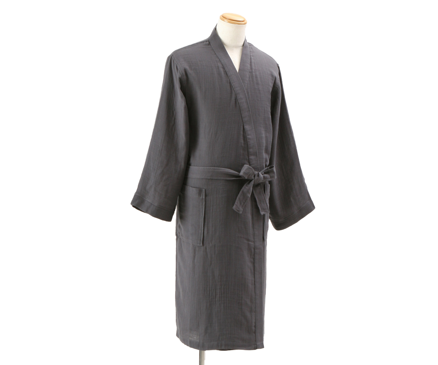 UCHINO Crepe Gauze Kimono-Bademantel col. dark grey