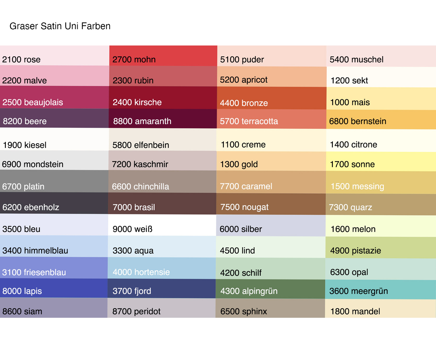 Graser-Satin-Uni-Farben