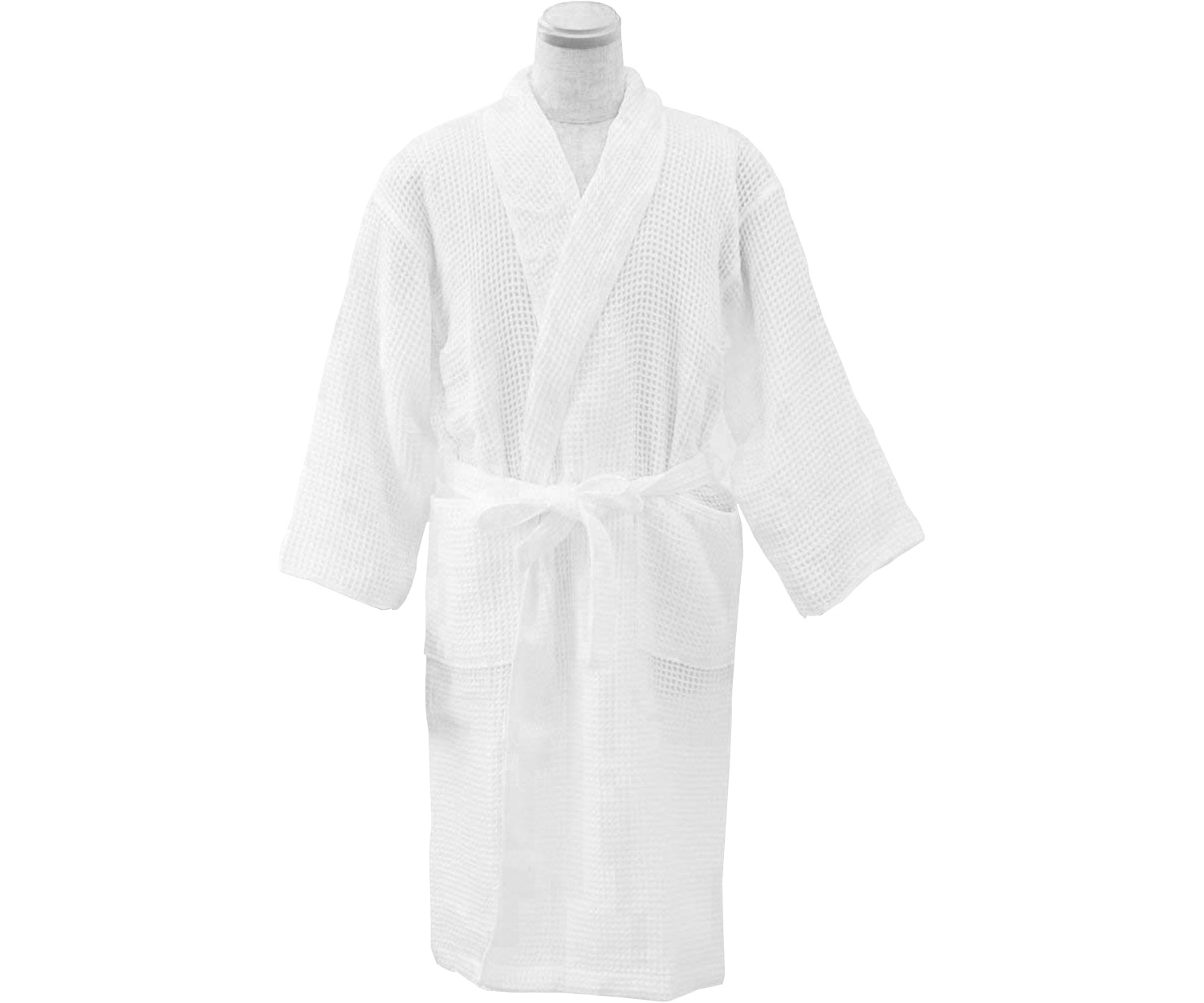 UCHINO leichter Bademantel aus Waffelpikee white