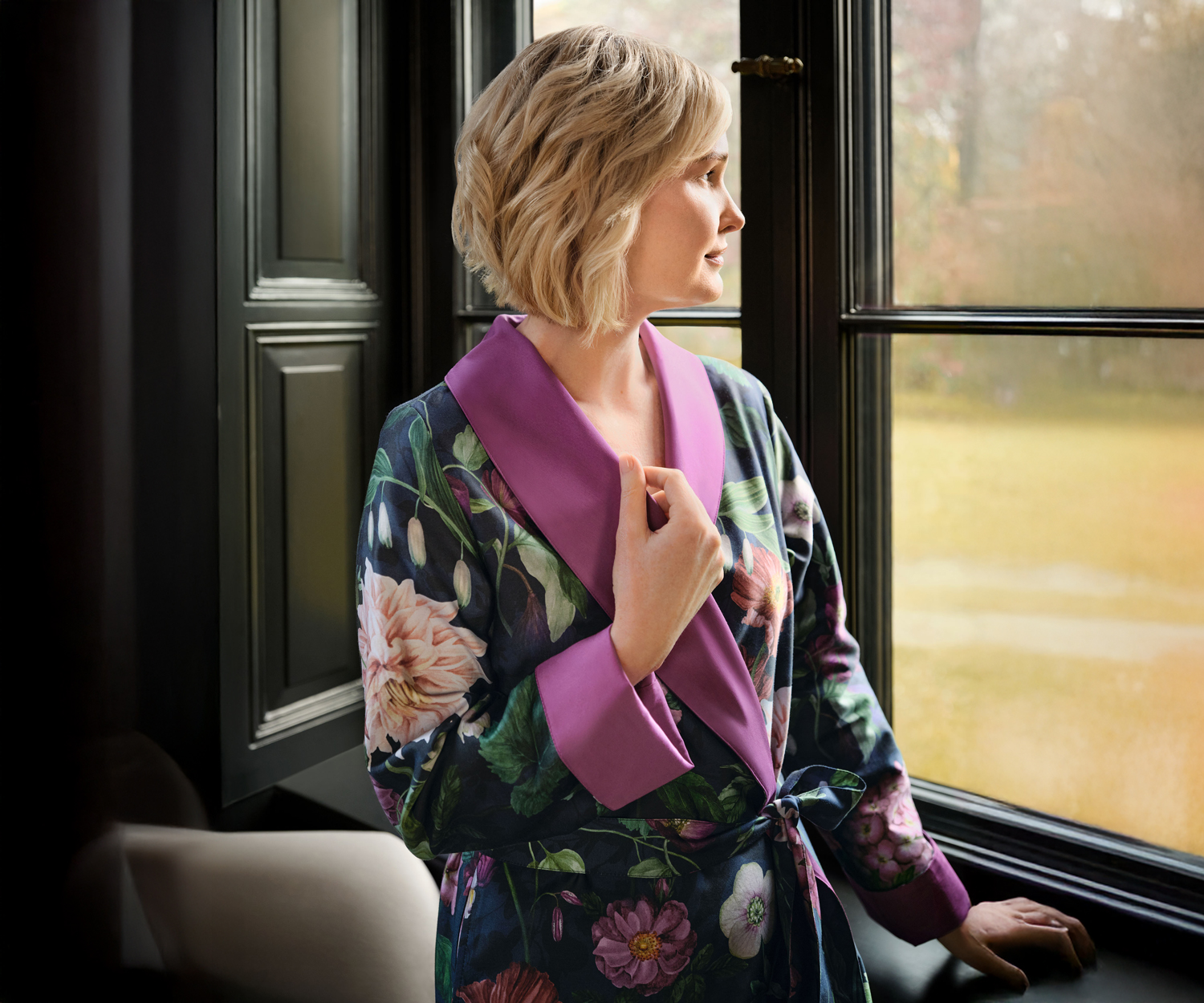 Schlossberg OPHELIA bleu Morgenmantel Satin Schlossberg OPHELIA bleu Morgenmantel Satin