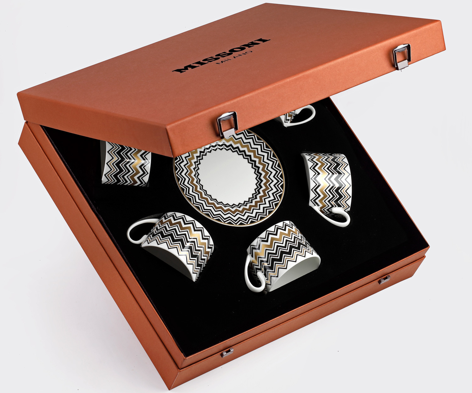 Missoni Zig Zag gold Kaffeetassen 6er-Set im Geschenkkarton