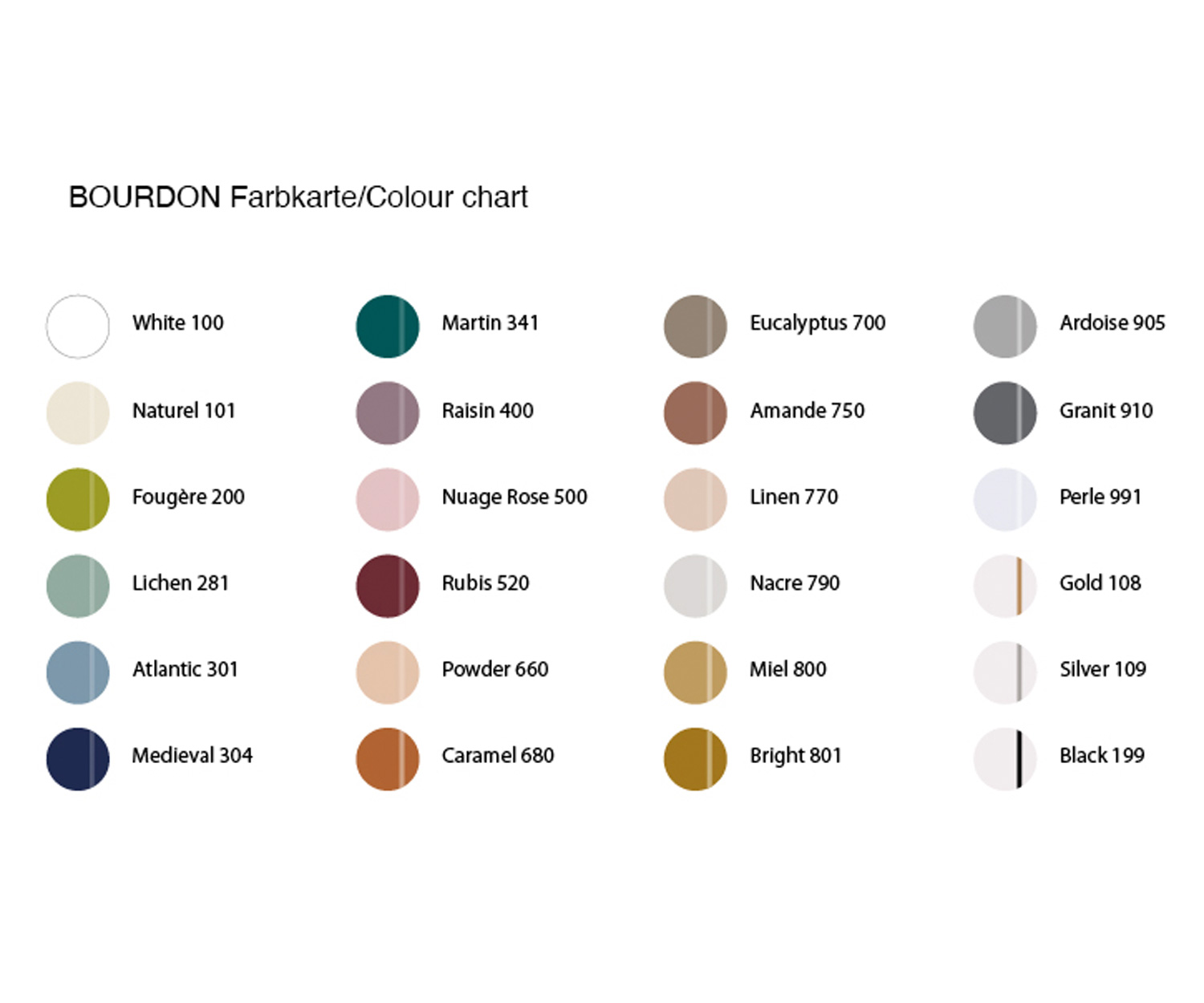 CDL-Bourdon-Bettwaesche-Farbkarte BOURDON - Farbkarte