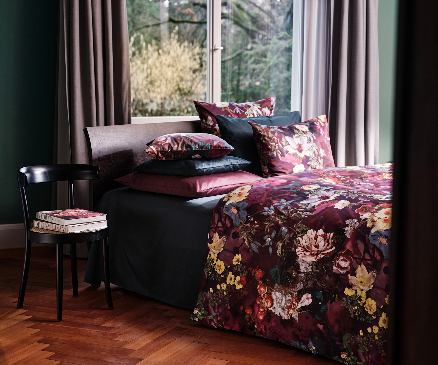Fischbacher Bettwäsche SATIN EUPHORIC – Florale Opulenz für luxuriöse Schlafräume