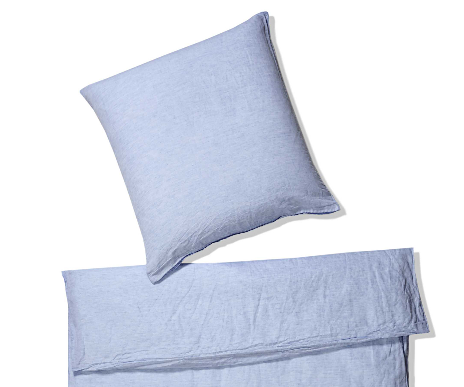 Elegante BREEZE Bettwäsche Halbleinen - hellblau