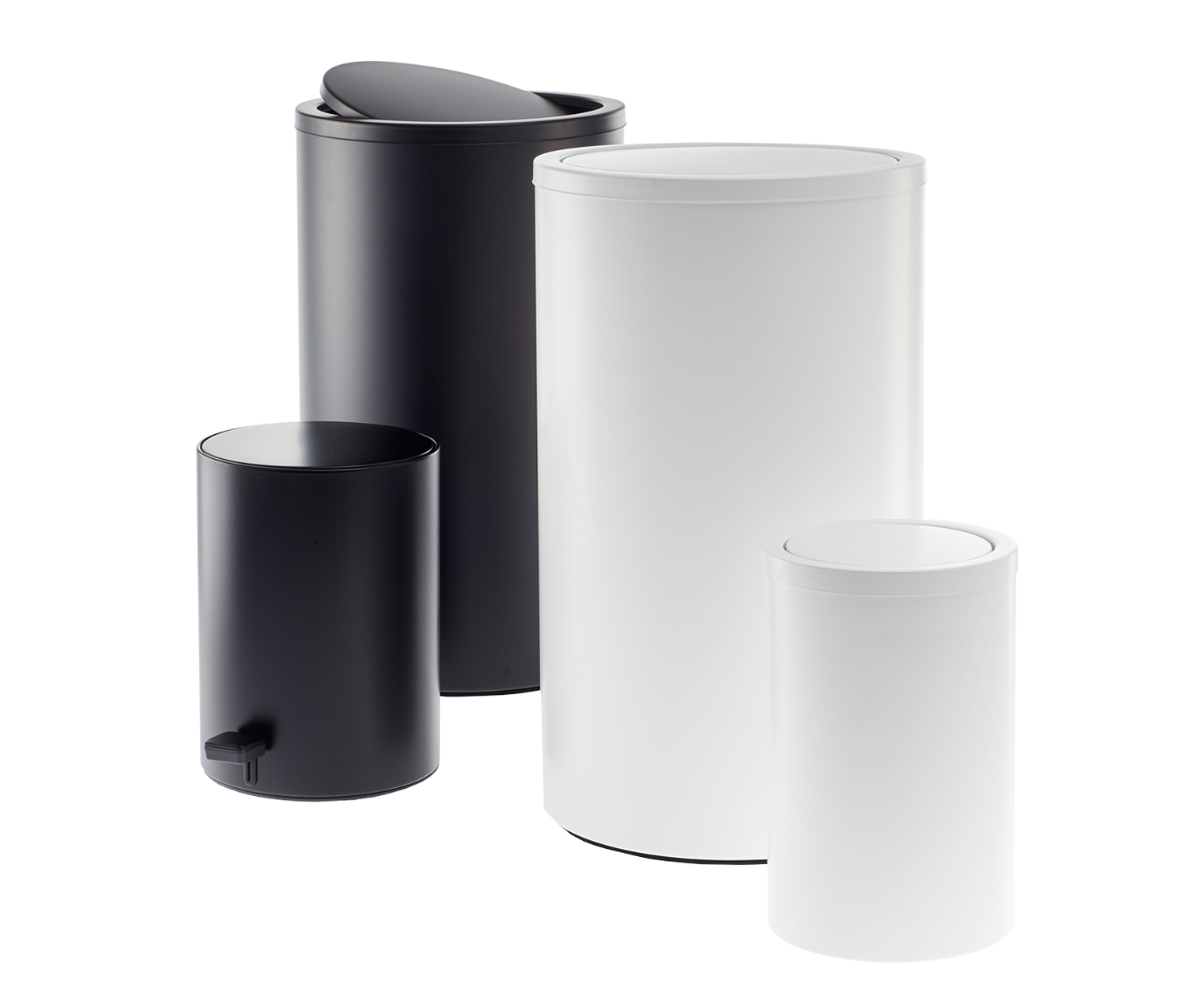 Decor-Walther-DW121-DW125 DECOR WALTHER Wäschebehälter edelstahl weiss und schwarz matt