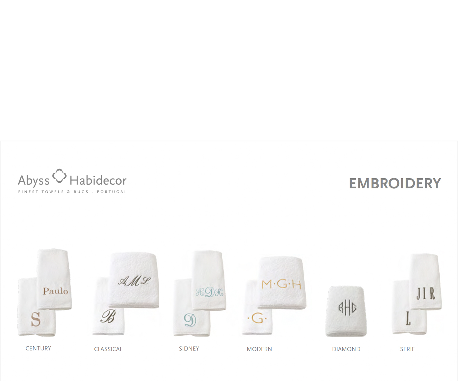 Abyss-Habidecor-Bestickung Abyss Habidecor Beispiele Bestickung